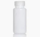 White plastic bottle on a white background