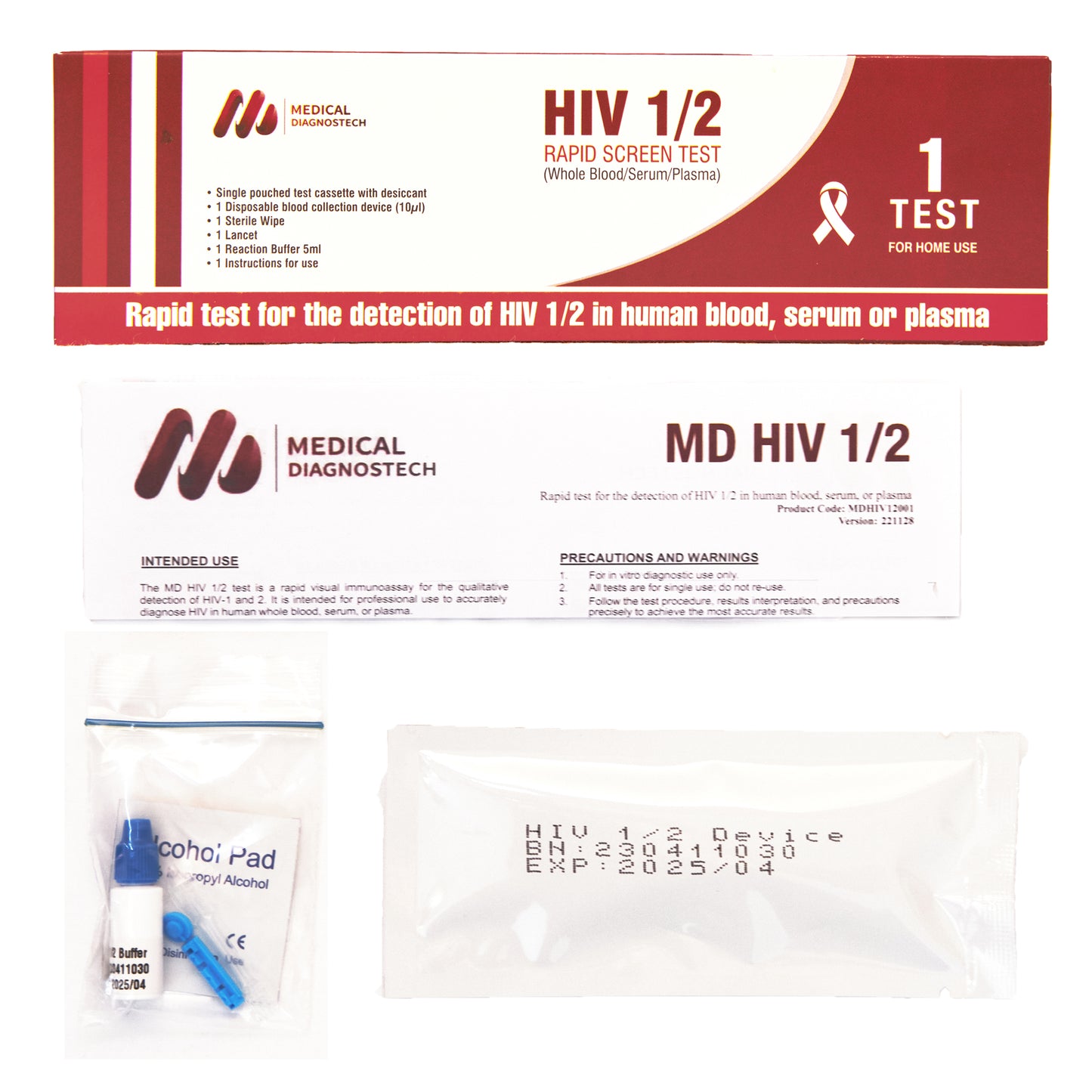 HIV 1/2 RAPID SCREEN KIT PER UNIT 20pcs BOX