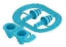 Re-usable earplug, SNR 25, Blue, with safety cord and hygienic holder