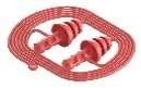 Re-usable earplug, SNR 31, Red, with safety cord