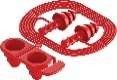 Re-usable earplug, SNR 31, Red, with safety cord and hygienic holder