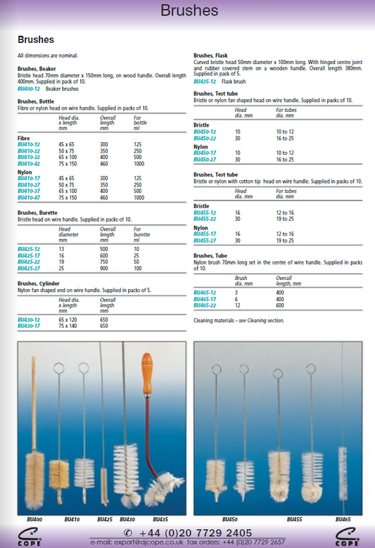 Brush Test Tube Bristle Cotton Tip 30mm head diameter (BU455-22)