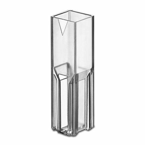 A clear acrylic or glass rectangular container with a faceted, geometric design and a triangular cutout near the top, shown on a plain white background.
