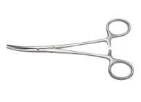 Pair of surgical forceps on a white background