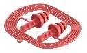 Re-usable earplug, SNR 25, Red, with safety cord