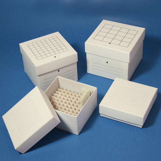 Cryo box cardboard, 81 places for 2ml vials