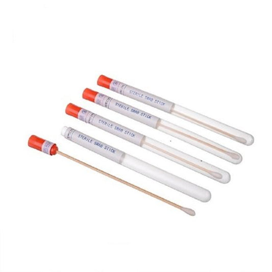 Swab Wood Cotton + Tube 15cm (100/pack)